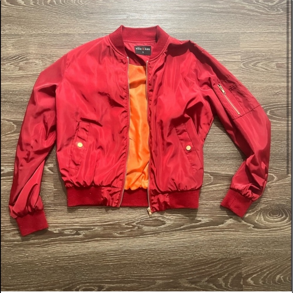 Red bomber jacket